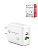 PowerPeak PD Wall Dual A+C Port Charger - (WHITE) (35W) (Only Ground Shipping)