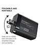 PowerPeak Triple Port GAN Charger with USB C-C Cable - (BLACK) (6 ft) (65W) (Only Ground Shipping)