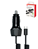 PowerPeak ECONOMY PD Coiled Car Charger with USB-C Cable (30W) (4ft) (BLACK) (Only Ground Shipping)
