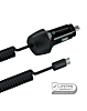 PowerPeak ECONOMY PD Coiled Car Charger with USB-C Cable (30W) (4ft) (BLACK) (Only Ground Shipping)