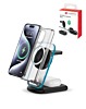 PowerPeak (3in1) Folding MagCharge Wireless Charging Station (15W) (BLACK) (Only Ground Shipping)