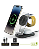 PowerPeak (3in1) Folding MagCharge Wireless Charging Station (15W) (BLACK) (Only Ground Shipping)