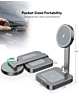 Esoulk 2-In-1 Magnetic Wireless Charger (15W) (BLACK) (Only Ground Shipping)