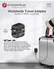 PowerPeak Universal Power Adapter with USB-C & USB-A Ports (30W) - (BLACK) (Only Ground Shipping)