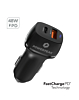 PowerPeak USB A+C Dual Port Power Delivery Car Charger (48W) - (BLACK) (Only Ground Shipping)