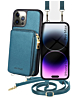 Motive Base Crossbody Zipper Purse Case - TEAL for iPhone 14 Pro Max (Only Ground Shipping)