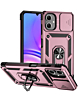 Dual Layers Hybrid Case with Metal Ring And Camera Protector - ROSE GOLD for Galaxy A07 (Only Ground Shipping)