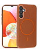 Magnetic Leather Soft Cases - GOLDEN BROWN for Galaxy A14 (Only Ground Shipping)