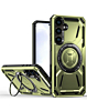 Full-Body Rugged Shockproof Case with Built-in Ring Holder - GREEN for Galaxy A14 4G/5G (Only Ground Shipping)