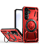 Full-Body Rugged Shockproof Case with Built-in Ring Holder - RED for Galaxy A14 4G/5G (Only Ground Shipping)