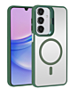 Thin Magnetic Clear Case with Camera Stand Kickstand - DARK GREEN for Galaxy A15 (Only Ground Shipping)