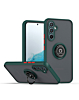 Galaxy A15 Hard PC Rear / Soft TPU Colorful Border Case with I-ring Holder - NAVY GREEN (Only Ground Shipping)
