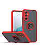 Galaxy A15 Hard PC Rear / Soft TPU Colorful Border Case with I-ring Holder - RED (Only Ground Shipping)