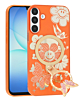 Luxury Diamond Shiny Cases with Butterfly Ring Design - ORANGE for Galaxy A16 5G (Only Ground Shipping)