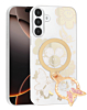 Luxury Diamond Shiny Cases with Butterfly Ring Design - WHITE for Galaxy A16 5G (Only Ground Shipping)