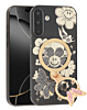 Luxury Diamond Shiny Cases with Butterfly Ring Design - BLACK for Galaxy A17 (Only Ground Shipping)