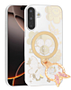 Luxury Diamond Shiny Cases with Butterfly Ring Design - WHITE for Galaxy A17 (Only Ground Shipping)