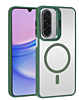 Thin Magnetic Clear Case with Camera Stand Kickstand - DARK GREEN for Galaxy A17 (Only Ground Shipping)