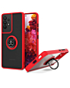 Galaxy A32 5G Hard PC Rear / Soft TPU Colorful Border Case with I - ring Holder - RED (Only Ground Shipping)