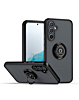 Galaxy A34 5G Hard PC Rear / Soft TPU Colorful Border Case with I-ring Holder - BLACK (Only Ground Shipping)