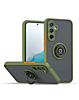 Galaxy A34 5G Hard PC Rear / Soft TPU Colorful Border Case with I-ring Holder - GREEN (Only Ground Shipping)