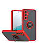 Galaxy A34 5G Hard PC Rear / Soft TPU Colorful Border Case with I-ring Holder - RED (Only Ground Shipping)