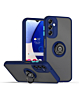 Galaxy A35 5G Hard PC Rear / Soft TPU Colorful Border Case with I-ring Holder - NAVY BLUE (Only Ground Shipping)