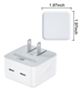 Dual USB-C Port Compact Power Adapter (WHITE) (35W) (Only Ground Shipping)