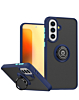 Galaxy A37  Hard PC Rear / Soft TPU Colorful Border Case with I-ring Holder - NAVY (Only Ground Shipping)
