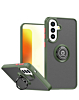 Galaxy A57 Hard PC Rear / Soft TPU Colorful Border Case with I-ring Holder - NAVY GREEN (Only Ground Shipping)