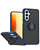Galaxy A57 Hard PC Rear / Soft TPU Colorful Border Case with I-ring Holder - NAVY BLUE (Only Ground Shipping)