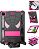 Rugged SpiderGrip Tablet Case with Kickstand & Shoulder Strap (BLACK & PINK) for iPad Air 4 / Air 5 / Pro 11 (1st / 2nd / 3rd / 4th) (Only Ground Shipping)
