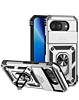 Dual Layers Hybrid Case with Metal Ring And Camera Protector for Google Pixel 10A (SILVER) (Only Ground Shipping)