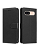Google Pixel 8A Leather Wallet Case with Card Slot - BLACK (Only Ground Shipping)