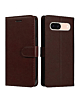 Google Pixel 8A Leather Wallet Case with Card Slot - BROWN (Only Ground Shipping)