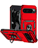 Google Pixel 9 Pro XL Dual Layers Hybrid Case with Metal Ring And Camera Protector - RED (Only Ground Shipping)