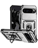 Google Pixel 9 Pro XL Dual Layers Hybrid Case with Metal Ring And Camera Protector - SILVER (Only Ground Shipping)
