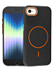 Magnetic Leather Soft Cases - BLACK & ORANGE for iPhone 7 / 8 (Only Ground Shipping)