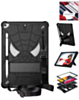 Rugged SpiderGrip Tablet Case with Kickstand & Shoulder Strap (BLACK) for iPad 10.2" (7th / 8th / 9th) / Air 3 / Pro 10.5 (Only Ground Shipping)