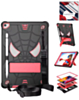 Rugged SpiderGrip Tablet Case with Kickstand & Shoulder Strap (BLACK & PINK) for iPad 10.2" (7th / 8th / 9th) / Air 3 / Pro 10.5 (Only Ground Shipping)