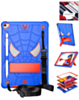 Rugged SpiderGrip Tablet Case with Kickstand & Shoulder Strap (BLUE & RED) for iPad 10.2" (7th / 8th / 9th) / Air 3 / Pro 10.5 (Only Ground Shipping)