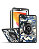 Hard PC Rear / Soft TPU Colorful Border Case with I-ring Holder - CAMO BLACK for iPad 10.2" (7th / 8th / 9th) / Air 3 / Pro 10.5 (Only Ground Shipping)