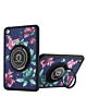 Hard PC Rear / Soft TPU Colorful Border Case with I-ring Holder - FLOWER BLACK for iPad 10.2" (7th / 8th / 9th) / Air 3 / Pro 10.5 (Only Ground Shipping)