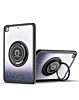 Hard PC Rear / Soft TPU Colorful Border Case with I-ring Holder - SHINY BLACK for iPad 10.2" (7th / 8th / 9th) / Air 3 / Pro 10.5 (Only Ground Shipping)