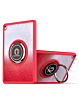 Hard PC Rear / Soft TPU Colorful Border Case with I-ring Holder - SHINY RED for iPad 10.2" (7th / 8th / 9th) / Air 3 / Pro 10.5 (Only Ground Shipping)