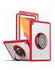 Hard PC Rear / Soft TPU Colorful Border Case with I-ring Holder - RED for iPad Mini 4 / Mini 5 (Only Ground Shipping)