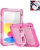 Heavy Duty Shockproof Tablet Case with Kickstand - HOT PINK & PINK for iPad 10 2022 (10.9") / iPad 11 (A16) (Only Ground Shipping)