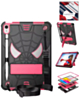 Rugged SpiderGrip Tablet Case with Kickstand & Shoulder Strap (BLACK & PINK) for iPad 10 2022 (10.9") / iPad 11 (A16) (Only Ground Shipping)