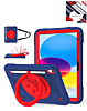 Shockproof Heavy Duty Stand Case with Pen Slot - NAVY BLUE & RED for iPad 10 (2022) / iPad 11 (2025) (Only Ground Shipping)