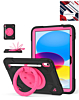 Shockproof Heavy Duty Stand Case with Pen Slot- BLACK & HOT PINK for iPad 10 (2022) / iPad 11 (2025) (Only Ground Shipping)